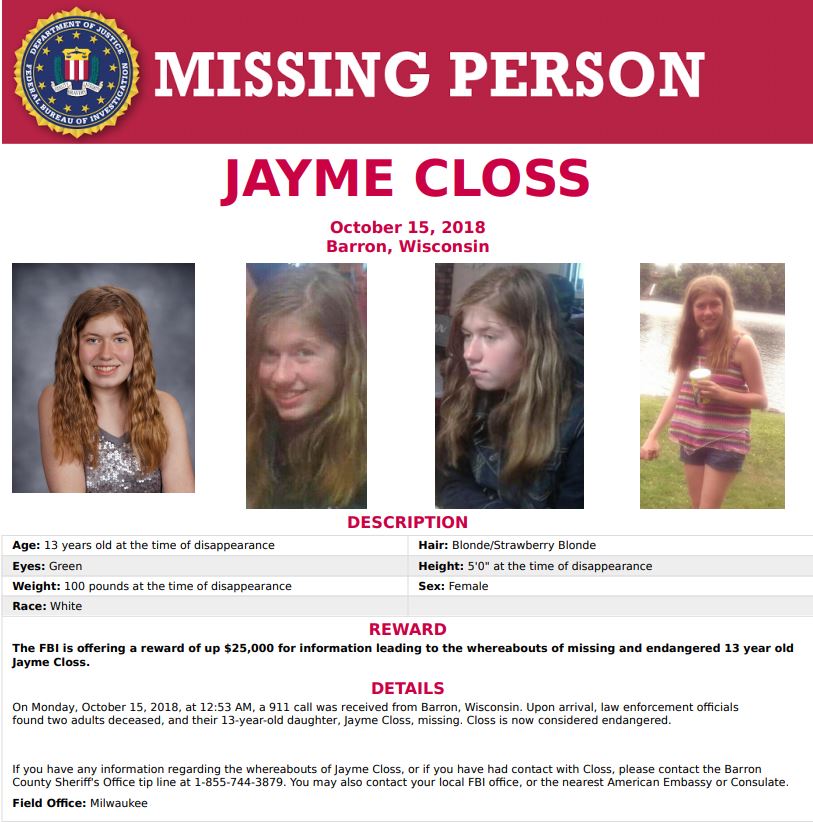 MISSING: Jayme Closs
